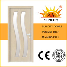 China Nuevo diseño de la puerta de cristal del MDF del PVC del retrete (SC-P171)